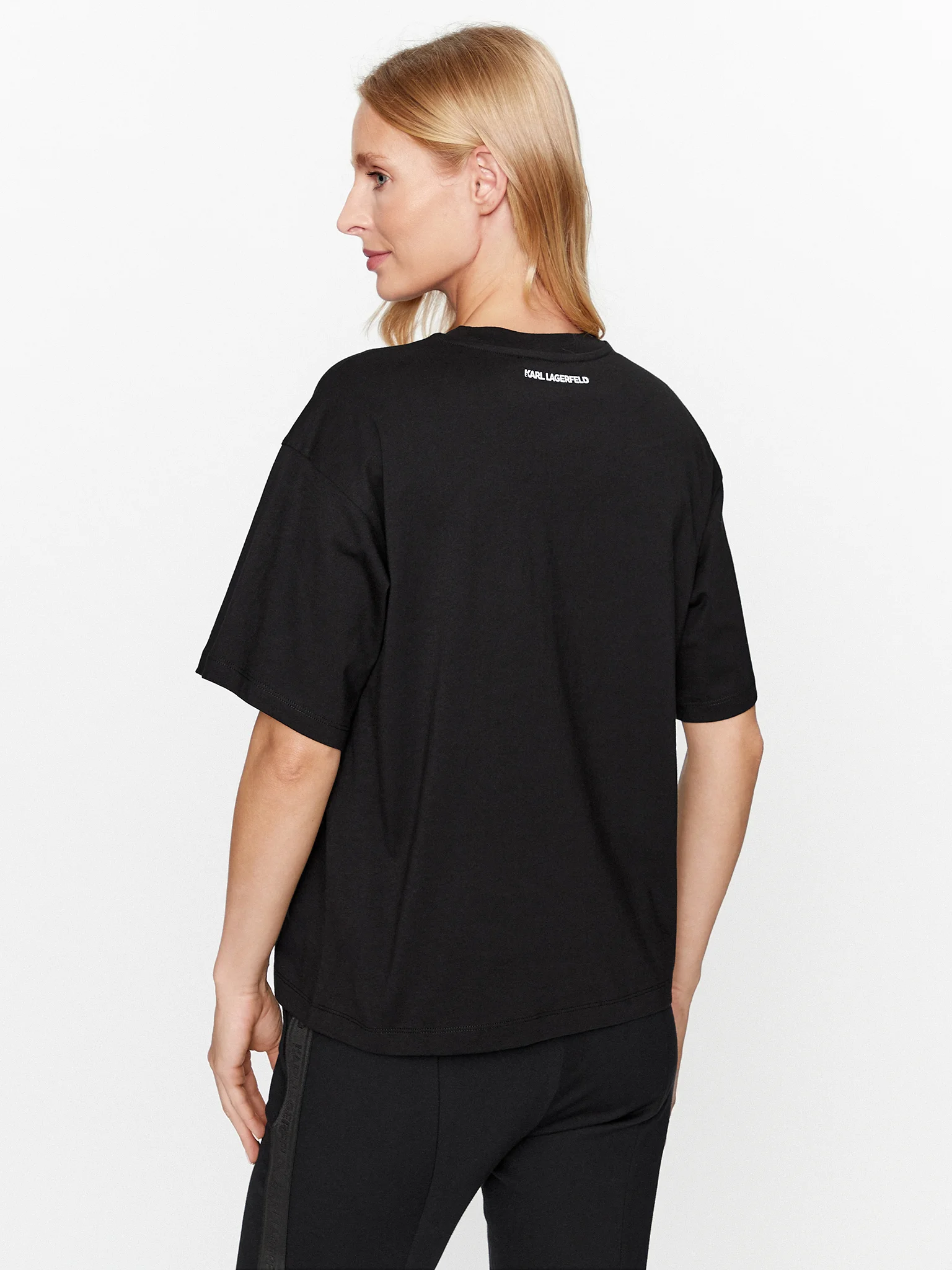 KARL LAGERFELD T-Shirt Rhinestone Black Regular Fit - Image 3