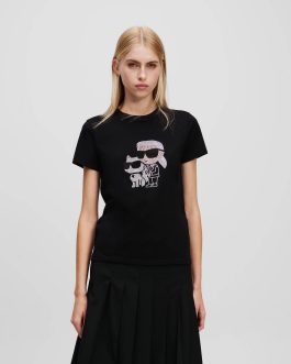 Karl Lagerfeld Women Ikonik Rhinestone Karl T-Shirt