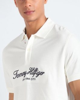 TOMMY HILFIGER Brand Embroidered Regular Fit Polo Shirt (Calico)