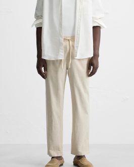 ZARA LINEN TROUSERS (Beige)