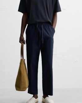 ZARA LINEN TROUSERS (Blue)