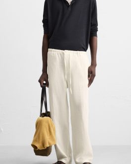 ZARA LINEN TROUSERS (White)