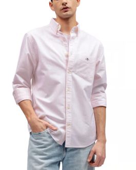 Gant Reg Oxford Banker Stripe Light Pink