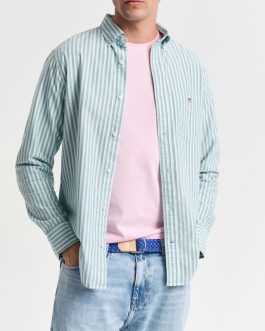 Gant Reg Oxford Banker Stripe MILKY Matcha
