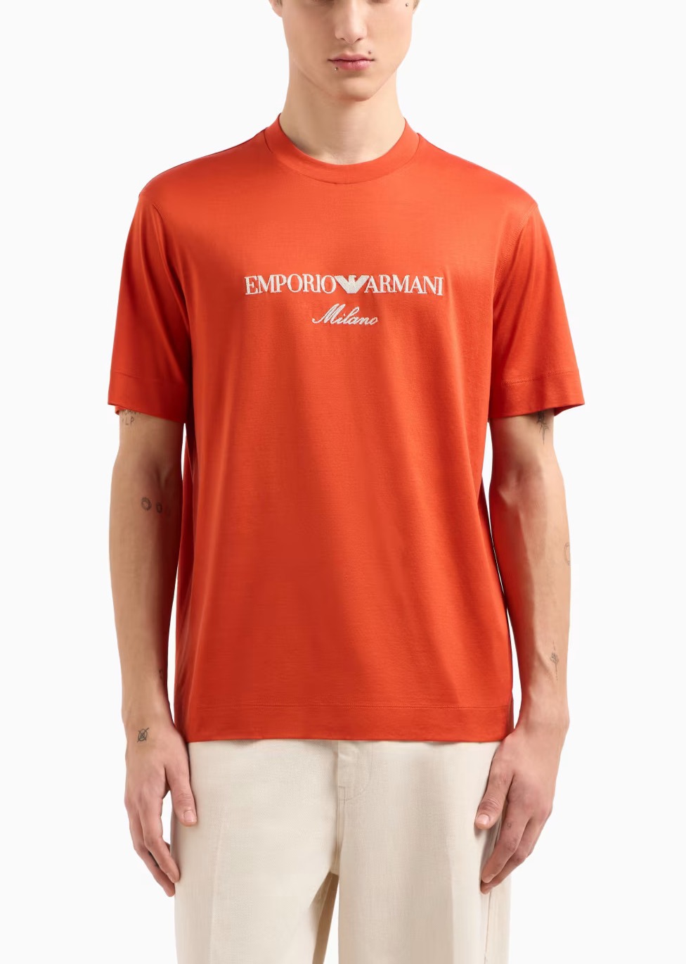 Emporio Armani JERSEY-LYOCELL BLEND WITH ASV LOGO EMBROIDERY - Image 3