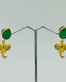 Ganpati Golden Drop Earrings