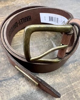 Harley-Davidson Genuine Tan Leather Belt ? Vintage Brass Buckle