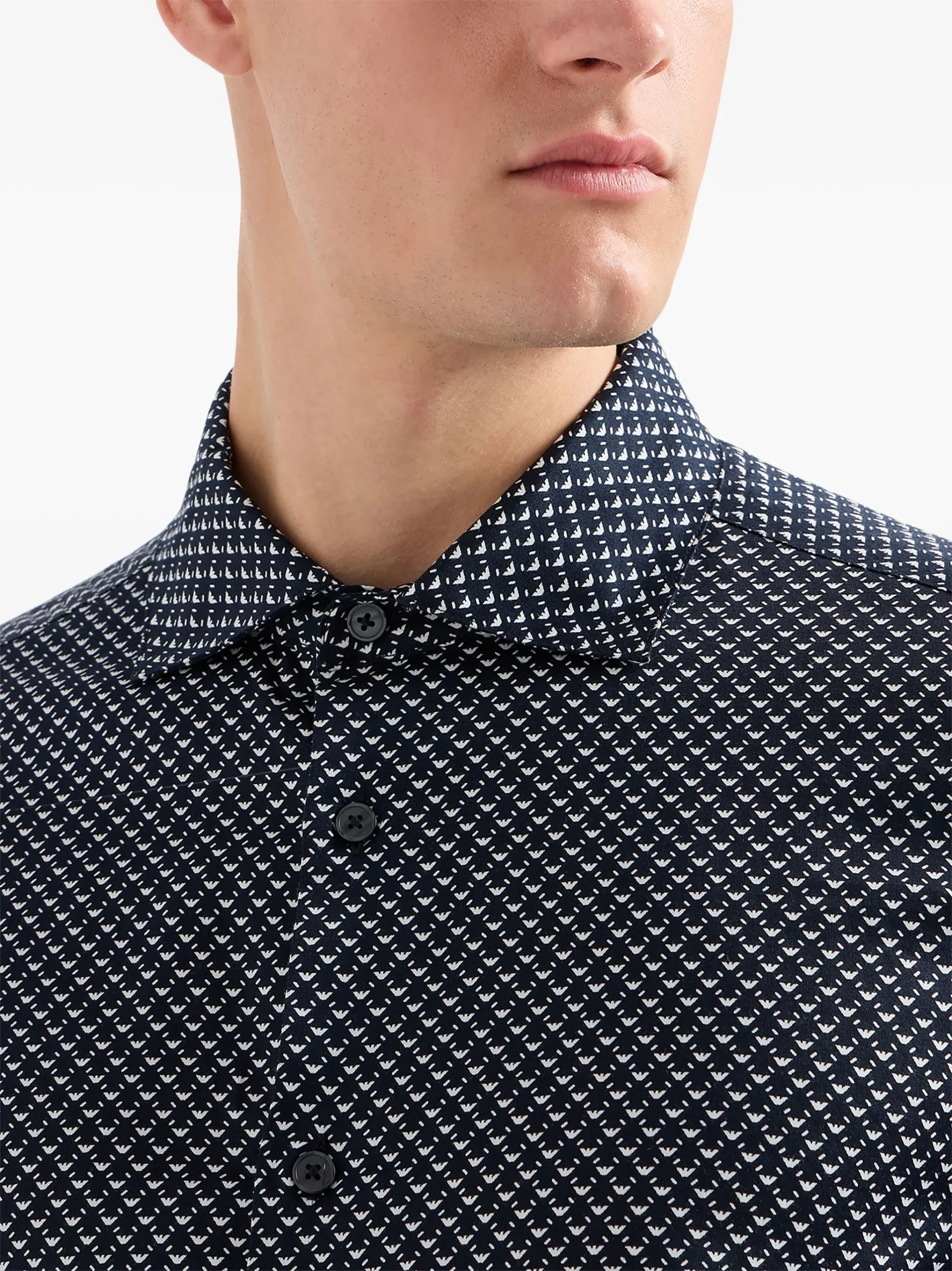 Emporio Armani logo-print cotton shirt - Image 4