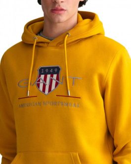Gant Regular Archive Shield Hoodie Dark Mustard Yellow