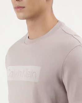 Calvin Klein chest tape T-shirt (Beige / Black)