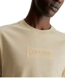 Calvin Klein Raised Rubber Logo T-Shirt (Beige)