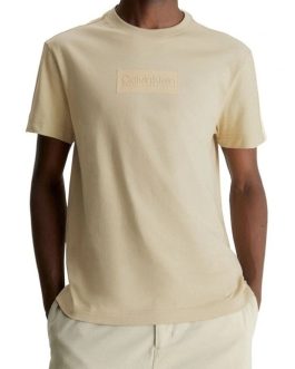 Calvin Klein Raised Rubber Logo T-Shirt (Beige)