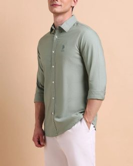 U.S. Polo Assn. Pure Cotton Tailored Fit Oxford Shirt (Green)