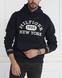 TOMMY HILFIGER Sweatshirt MONOTYPE COLLEGIATE HOODIE (Navy Blue)