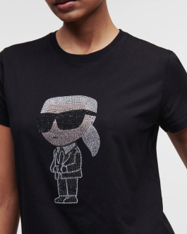 Karl Lagerfeld Women Ikonik Rhinestone Karl T-shirt
