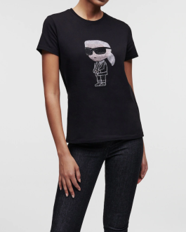 Karl Lagerfeld Women Ikonik Rhinestone Karl T-shirt