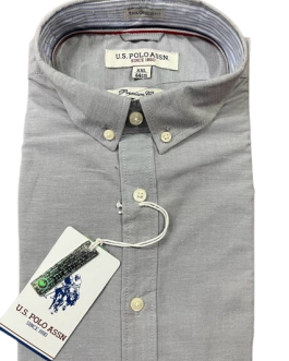 U.S. Polo Assn. Men Grey Tailored Fit Casual Shirt