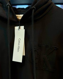 Calvin Klein Logo Appliqué Hoodie (Black)