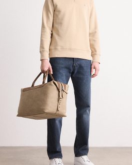GANT Dry Sand Colour Regular-Fit Half Zip Sweatshirt