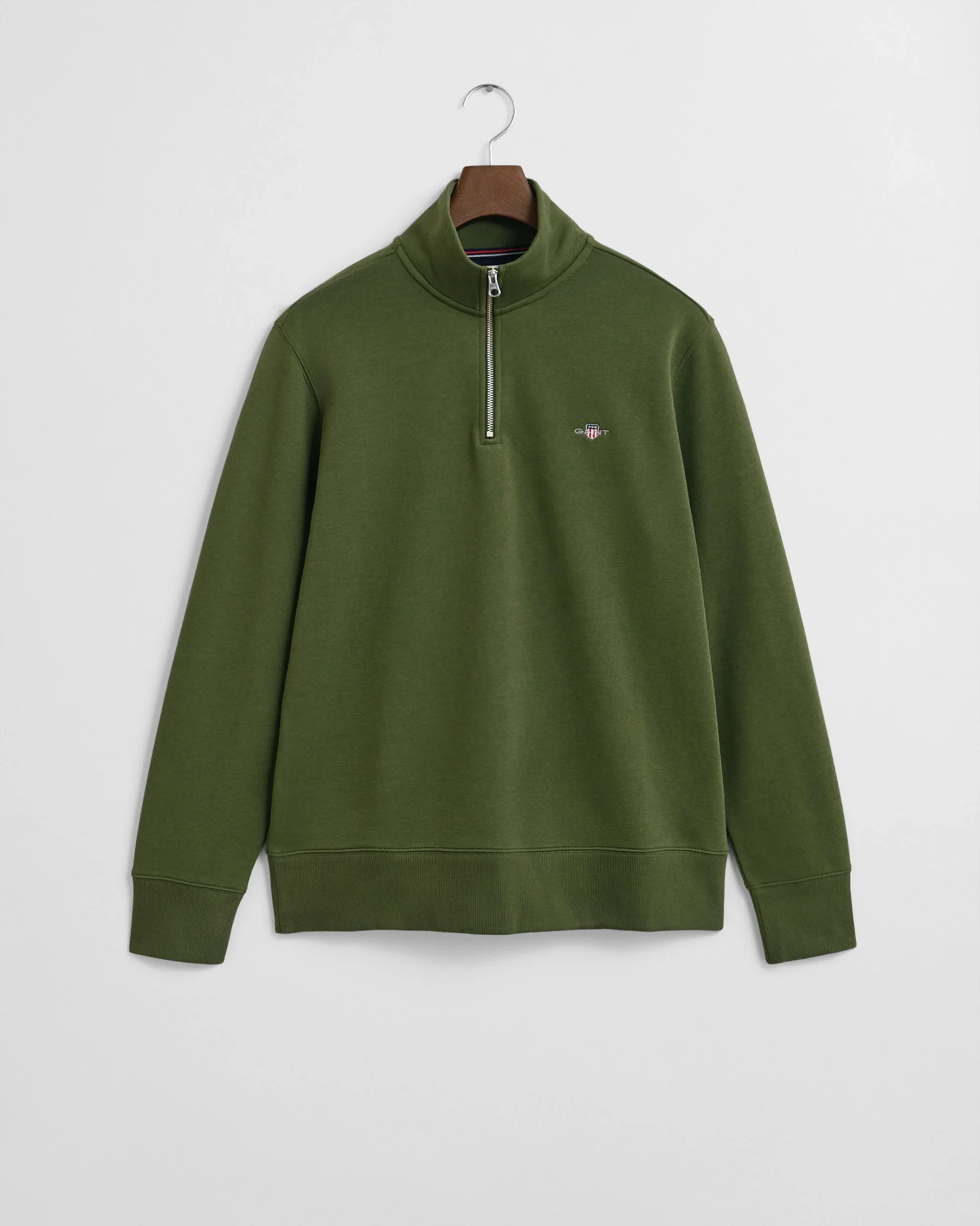 GANT Racing Green Regular-Fit Half Zip Sweatshirt