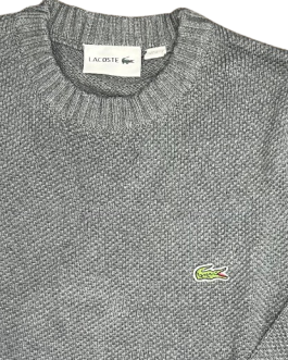 Men’s 3D Knit Cashmere Crew Neck Sweater Men – Grey – Lacoste