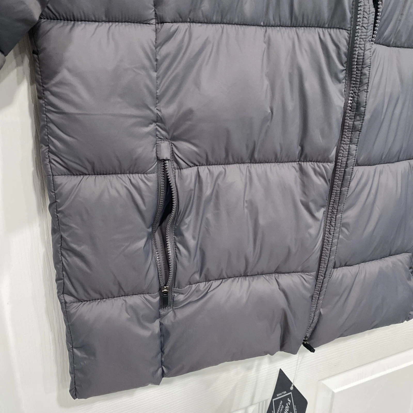 St. John's Bay Mens Water Resistant Midweight Big and Tall Puffer Grey Jacket - Image 4