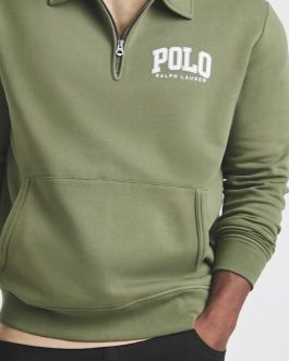 Polo Ralph Lauren Chest Logo 1/4 Zip Sweat – Olive Green