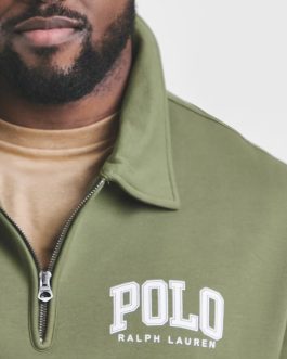 Polo Ralph Lauren Chest Logo 1/4 Zip Sweat – Olive Green