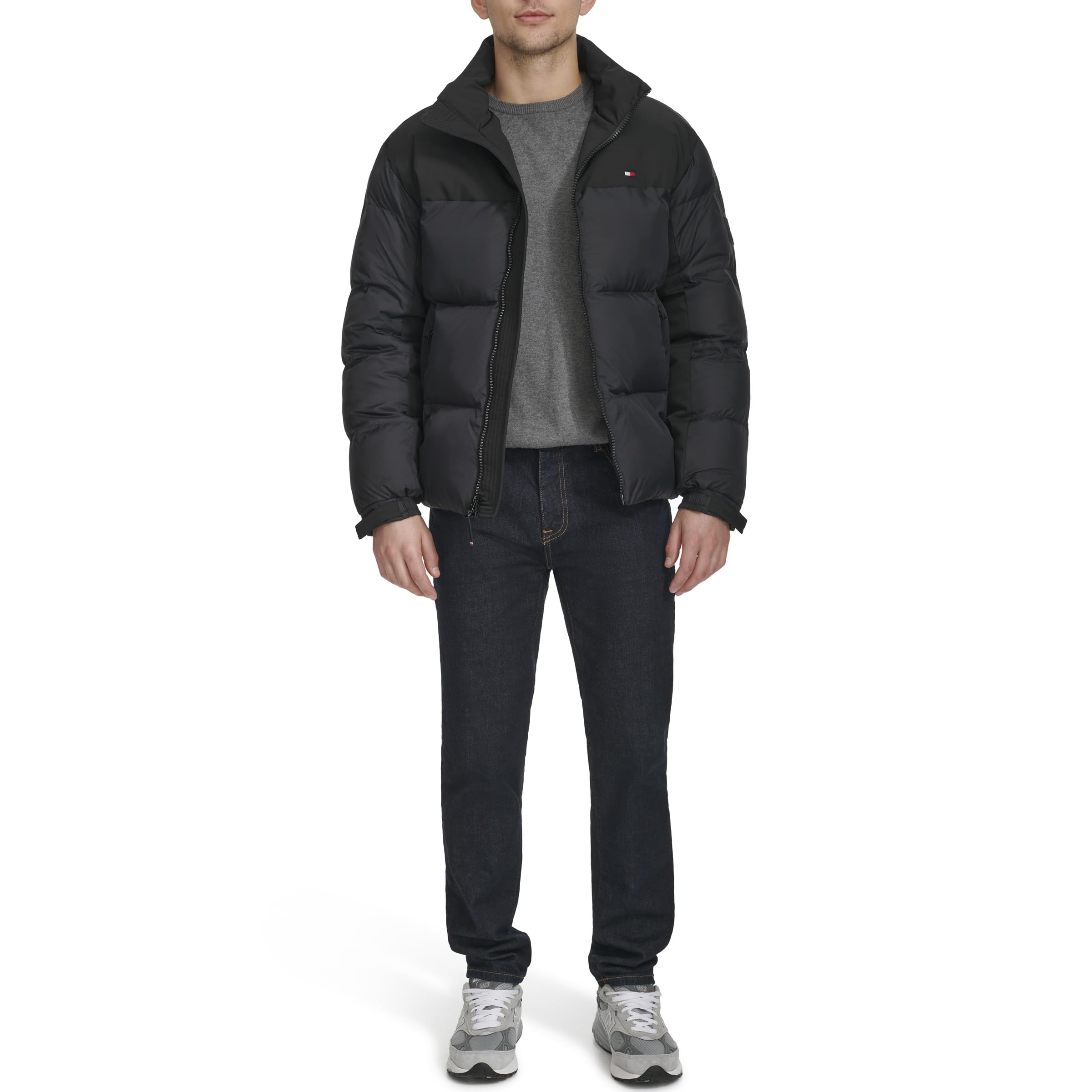 Tommy Hilfiger mens Mixed-media Puffer Jacket - Image 3