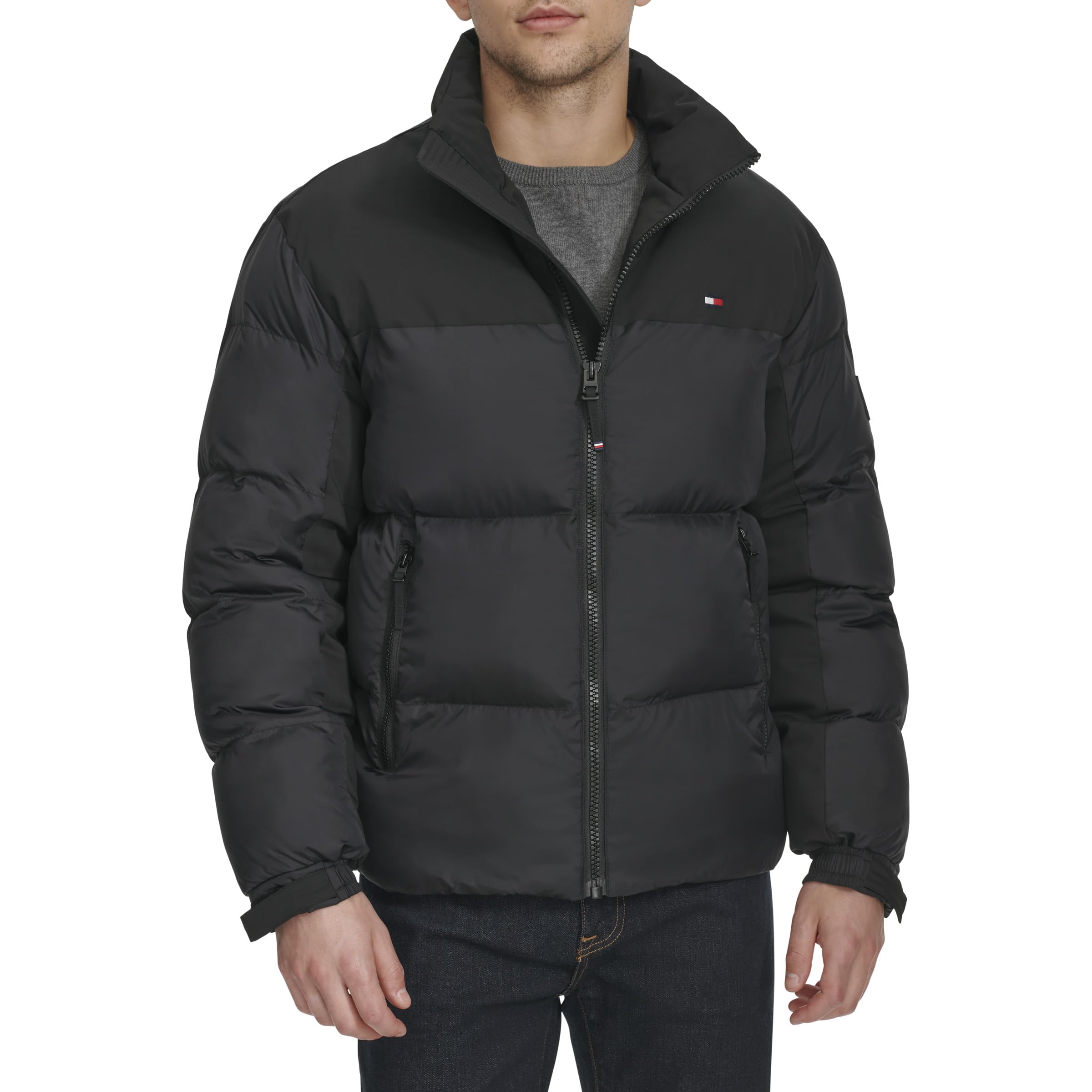 Tommy Hilfiger mens Mixed-media Puffer Jacket