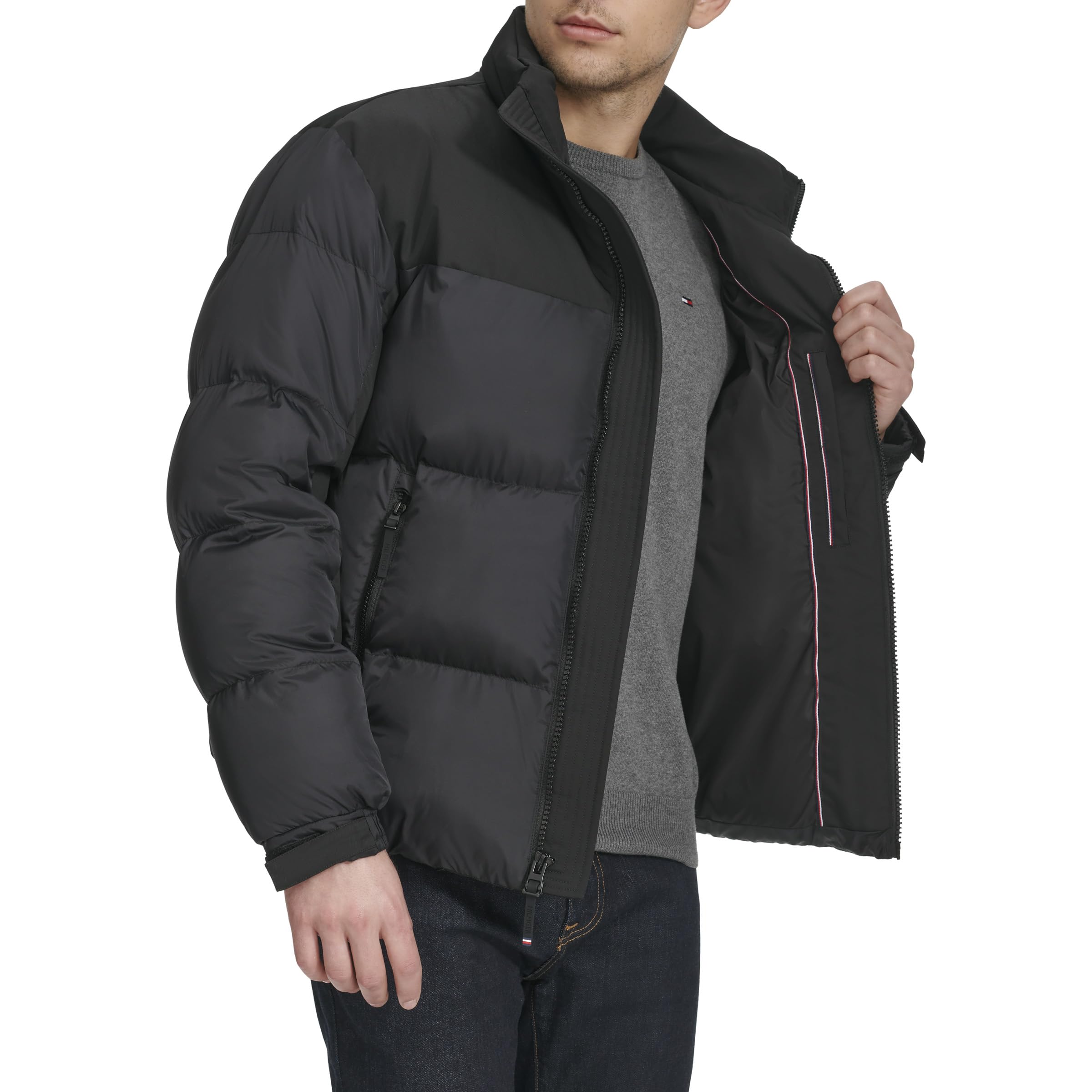 Tommy Hilfiger mens Mixed-media Puffer Jacket - Image 2